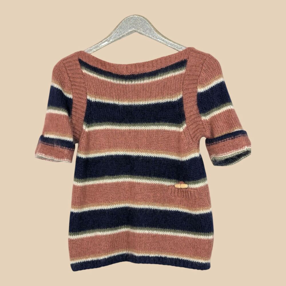 CALYPSO ST. BARTH Striped Mohair Sweater Quiet Luxury Soft Artsy Stretch Small